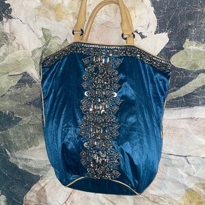 Anthropologie Miss Albright Philadelphia Embellished Tote